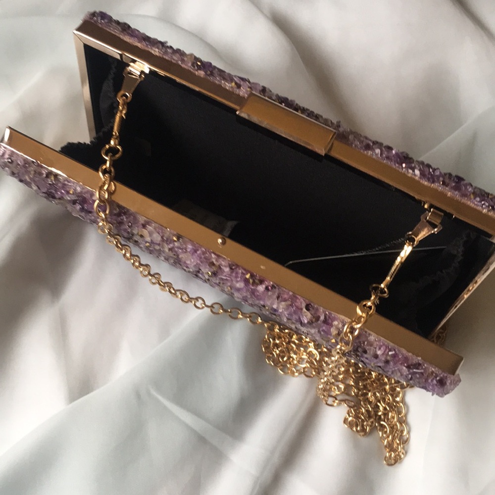 NWT AMAZING amethyst clutch / crossbody - Picture 2 of 4